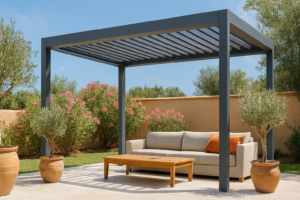 Terrasoverkapping met lamellen