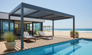 Zout- en windbestendige lamellen overkappingen voor kustgebieden