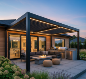 Lamellen overkapping buitenkeuken