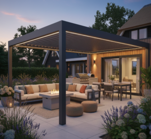 Lamellen overkapping inrichting