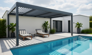 Lamellen overkapping zwembad