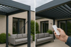 Prijsverschillen tussen handmatige en elektrische lamellen overkappingen