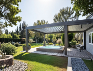 Lamellenoverkapping combineren met een jacuzzi of wellnesshoek